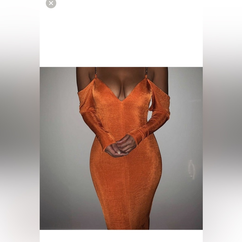 Orange dress.